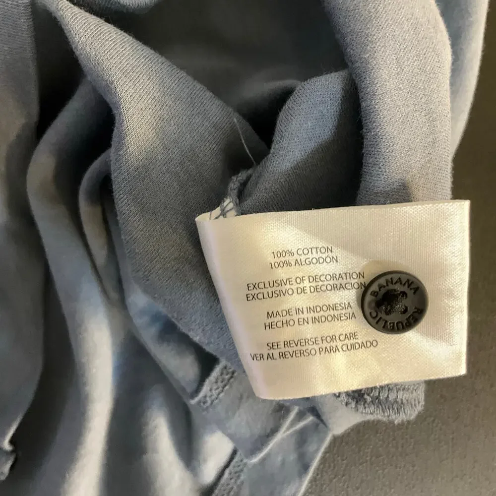 Banana Republic Men’s Polo Shirt Large Blue Gray Cotton Short Sleeve Casual Golf
